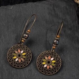 Boho Gypsy Earrings Vintage Multicolor